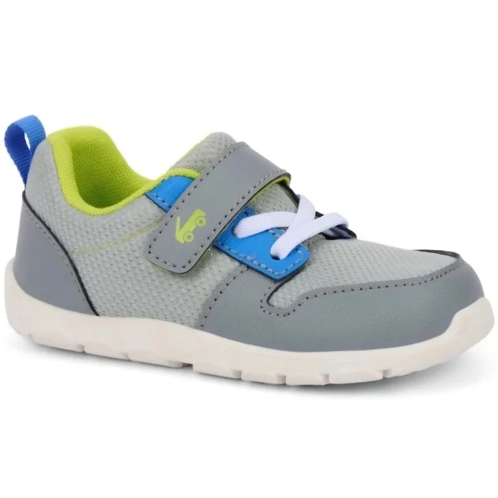 See Kai Run Basics Tenny Gray Blue Lime Green Kids Sneakers Size 12 Gym Running